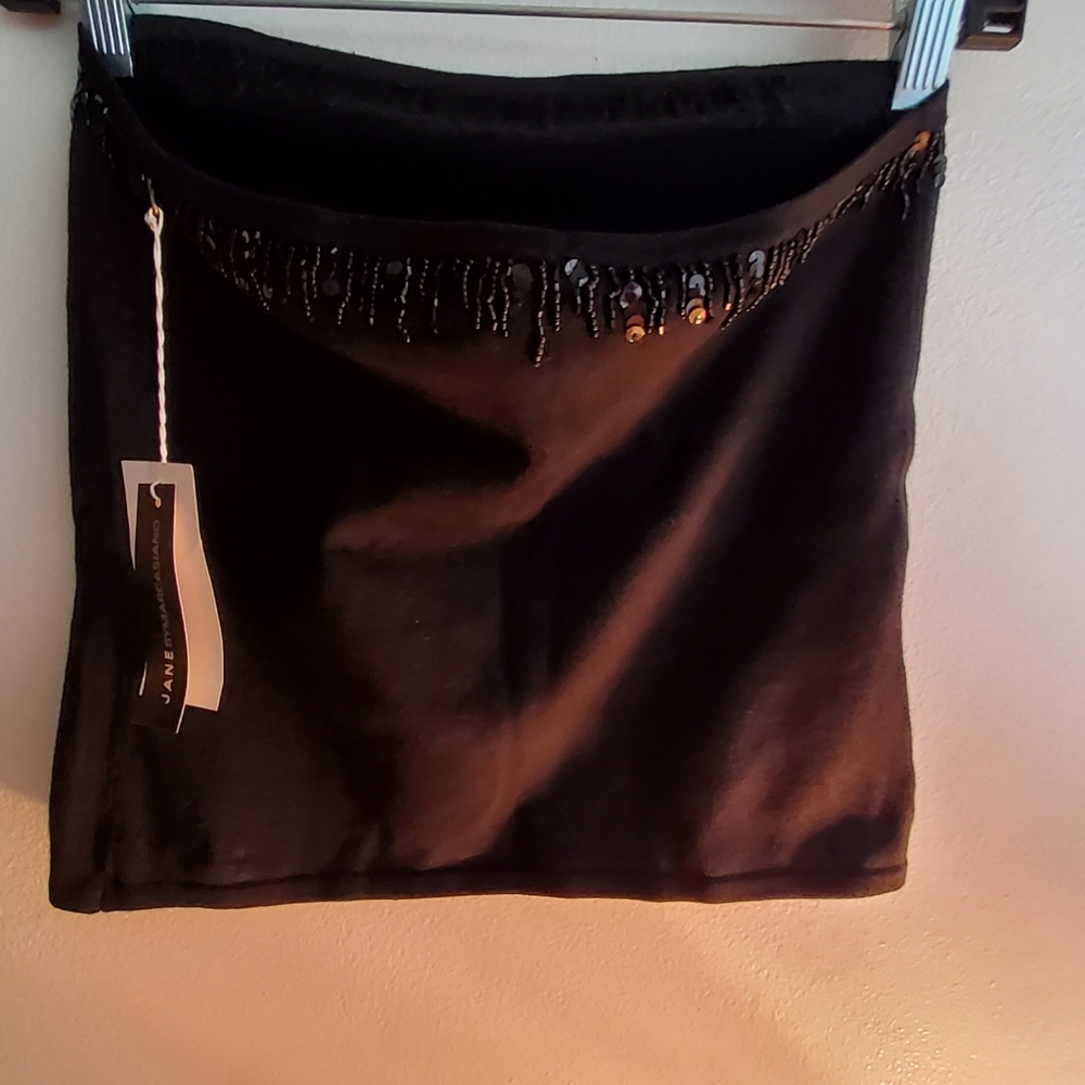 Black knit sequenced Tube Top NWT